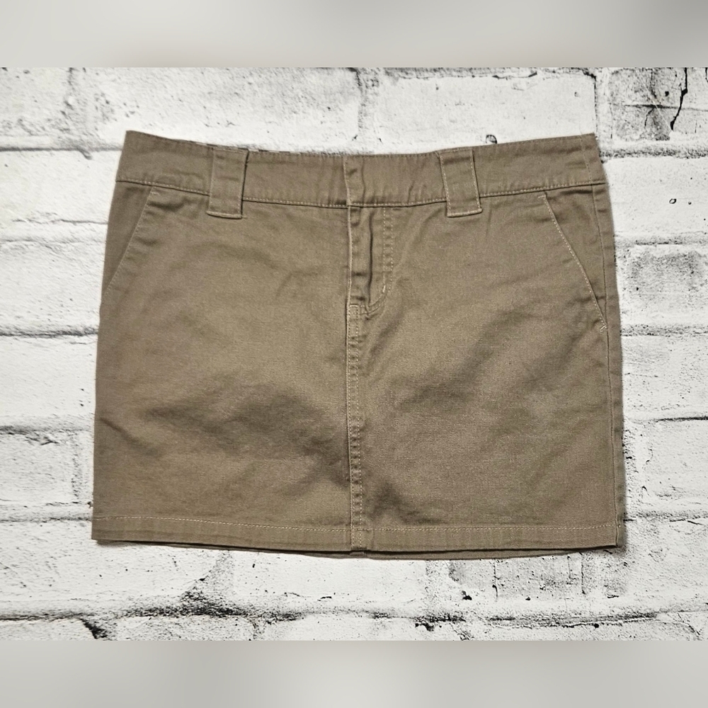 Dickies Khaki Mini Skirt Y2K Workwear Skater Streetwear Size 8